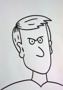 wütendes Gesicht zeichnen - starrer Blick