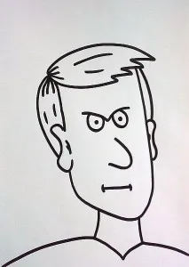 wütendes Gesicht zeichnen - schmale Lippen