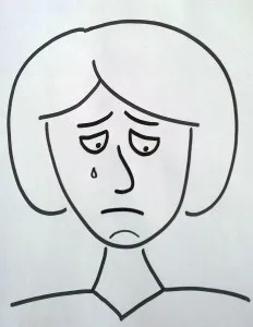 Träne und Grübelkinn