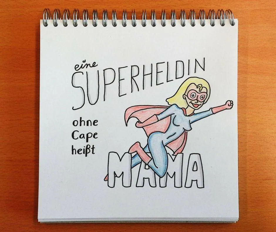eine Superheldin ohne Umhang nennt man Mama - Muttertag Sprueche Bilder