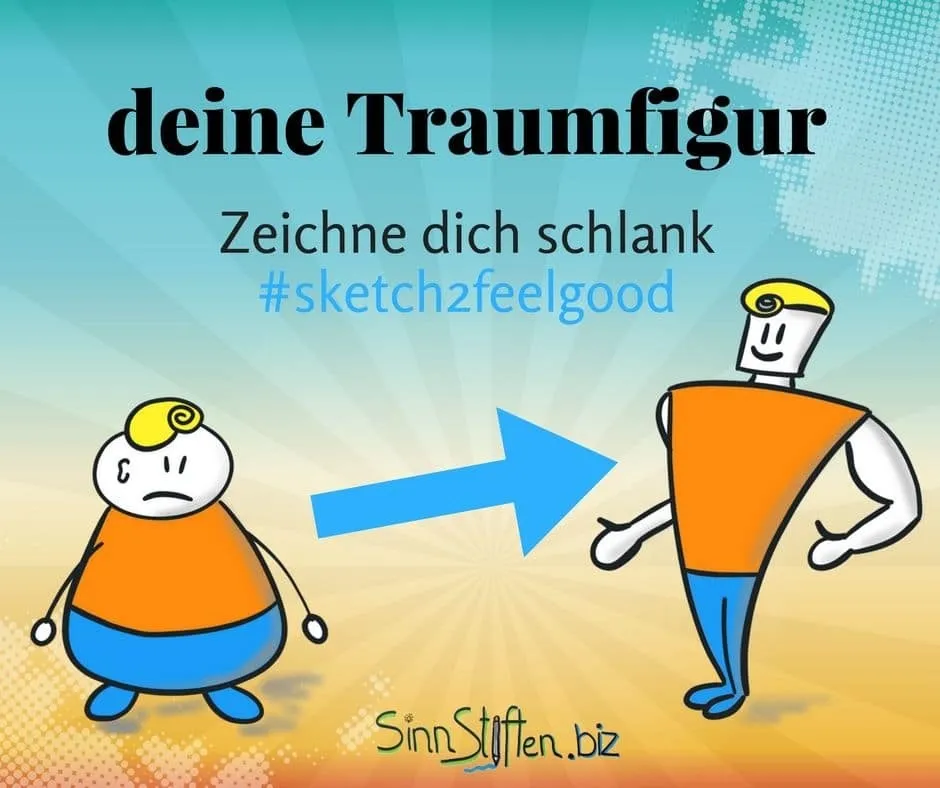 Abnehmen zum Idealgewicht mit Zeichnen