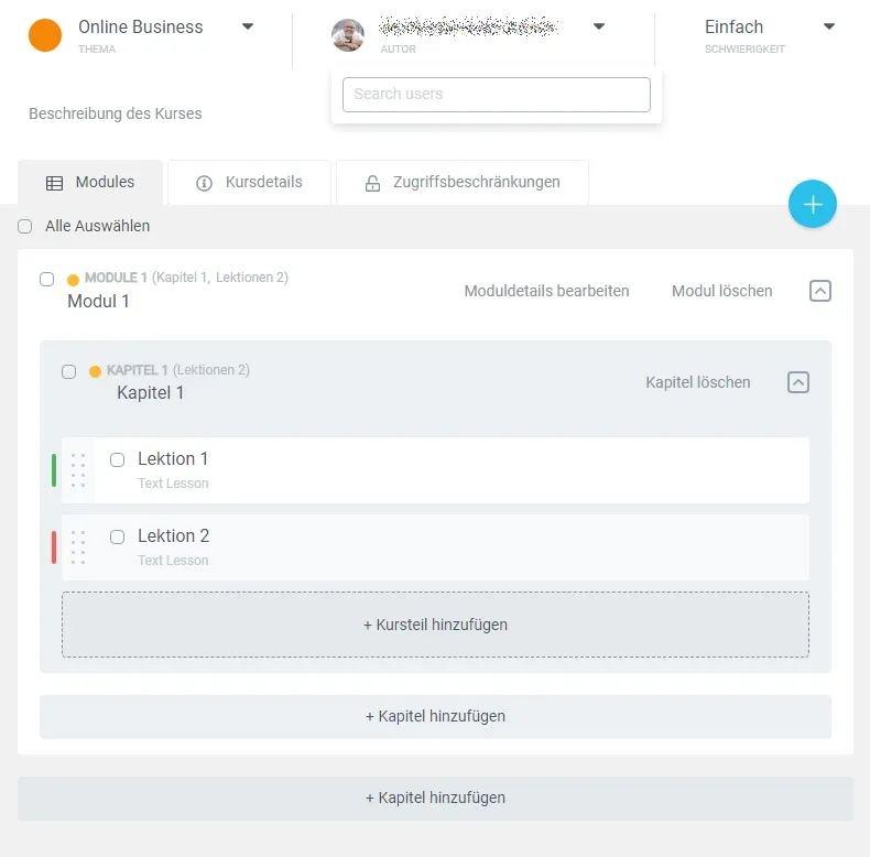 Thrive Apprentice Kursaufbau