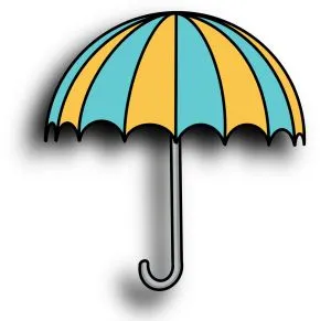 Unternehmerisches Risiko Schirm Comic