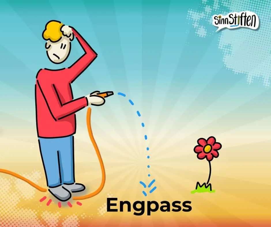 Engpass Definition Bedeutung - auf dem Schlauch stehen