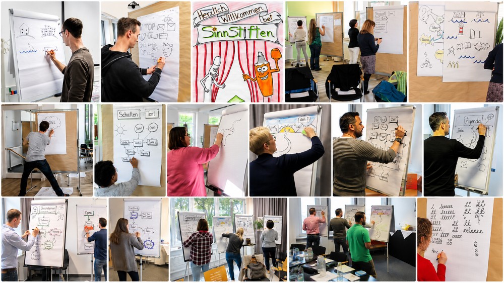 flipchart-kurs-teilnehmende-1000 David-Flipchart-Kurs-orange